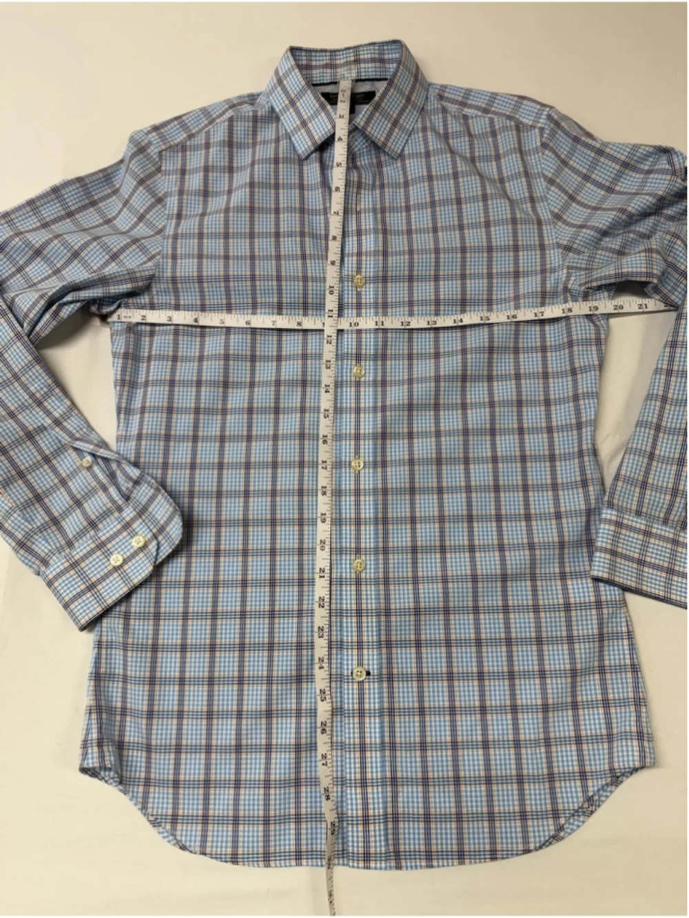 Banana Republic Men Blue Plaid Long Sleeve Button cotton Sm Shirt Slime Fit 1803